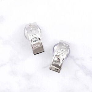 AUTH Dior Earrings • Authentic Christian Dior Silver Rhodium Clip On Clips